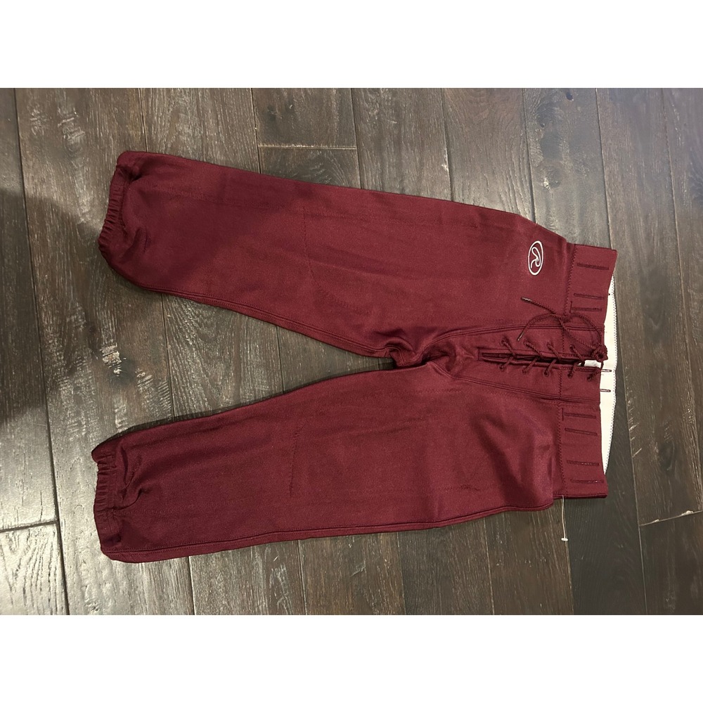 Rawlings Mens F4535 Pro-Dri Football Pants Maroon Adult Medium Lace Up Front NEW